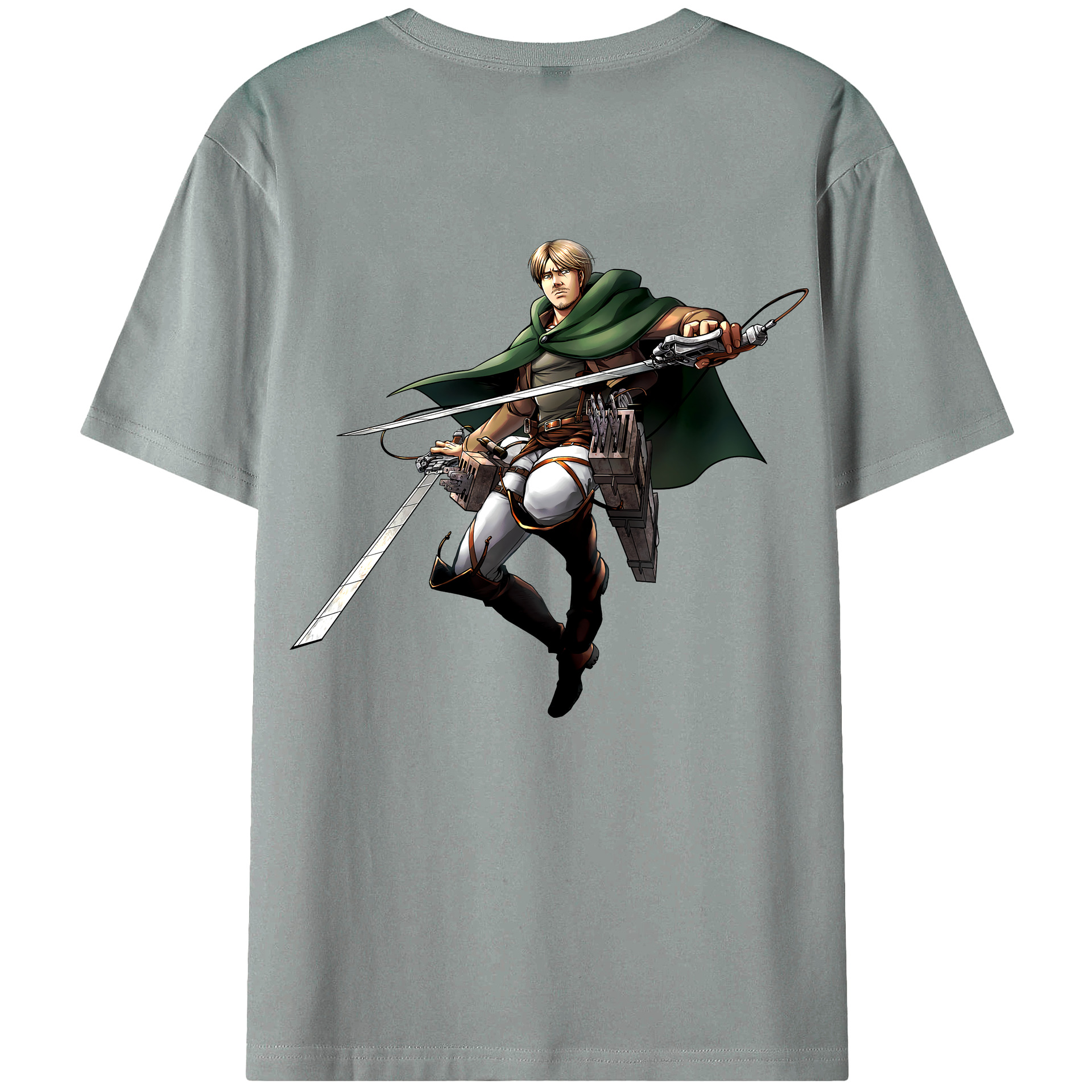 （画像用） 進撃の巨人 Attack on Titan 綿100％ メンズ半袖Tシャツ（バックプリント） 通気性